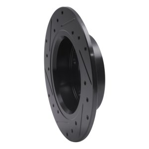 Acura TSX Brake Rotor (1) - Rear Right - R1 Concepts - Drilled & Slotted - Black - `03-`08